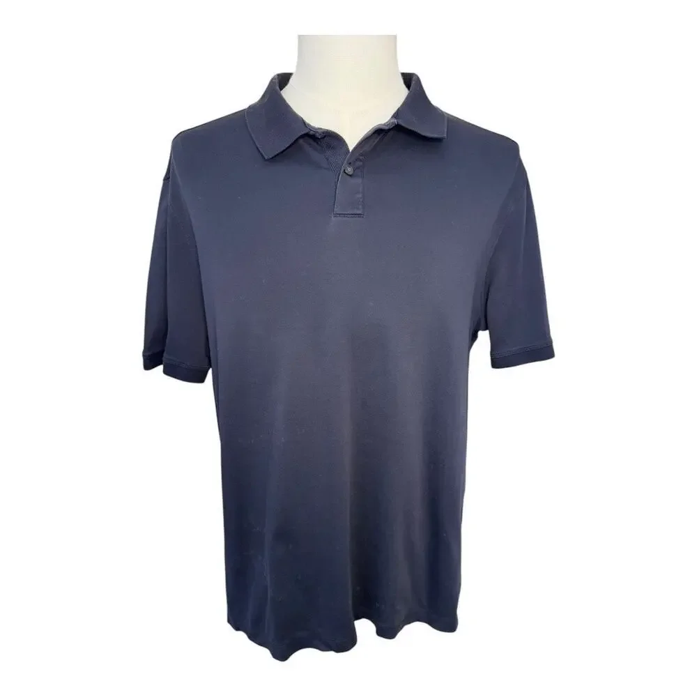 Banana Republic Men's Big & Tall Luxe Touch Polo Shirt Blue Size Large